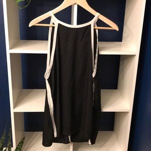 Black and white semi-sheer tank